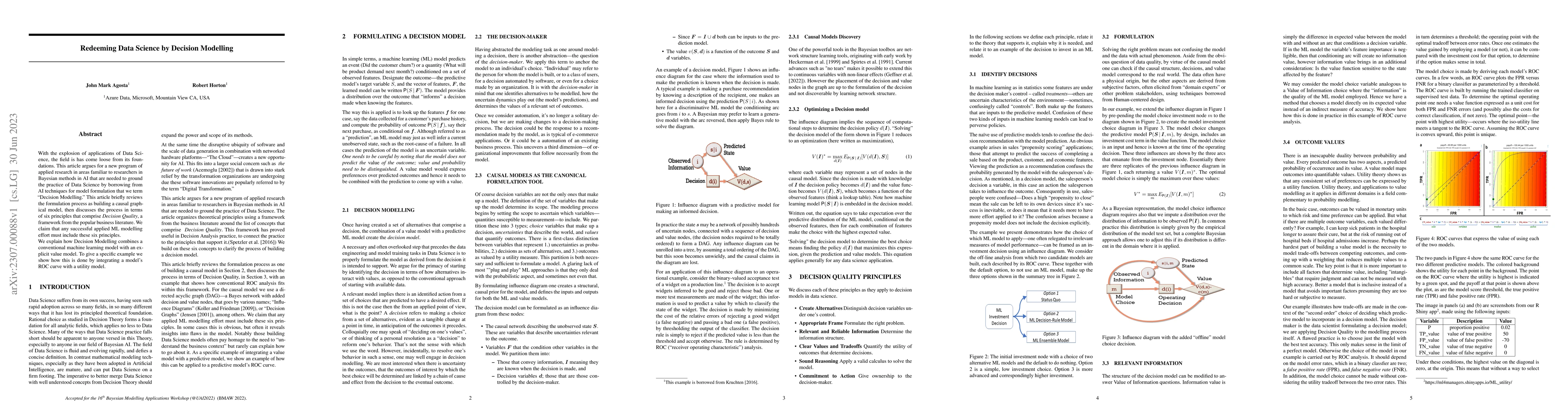 Thumbnail for Redeeming Data Science by Decision Modelling