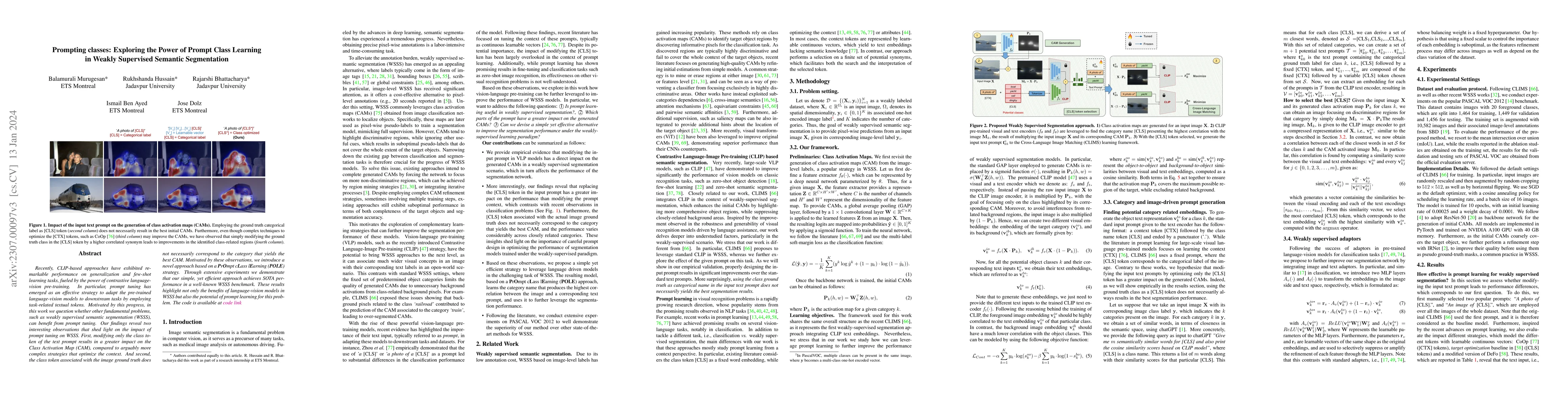 Thumbnail for Prompting classes: Exploring the Power of Prompt Class Learning in
  Weakly Supervised Semantic Segmentation