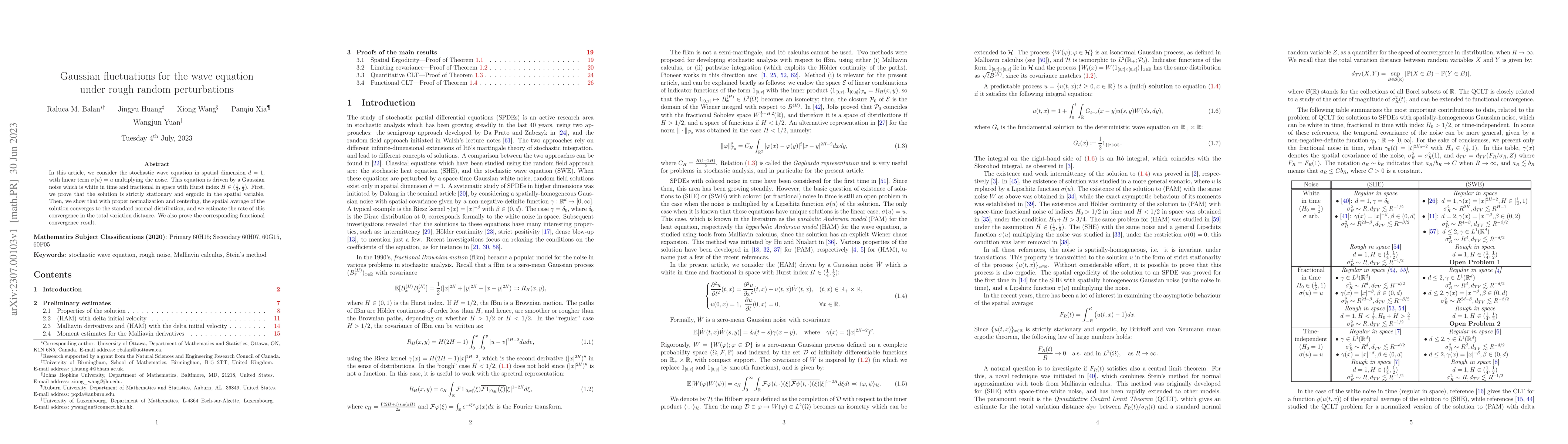 Thumbnail for Gaussian fluctuations for the wave equation under rough random
  perturbations