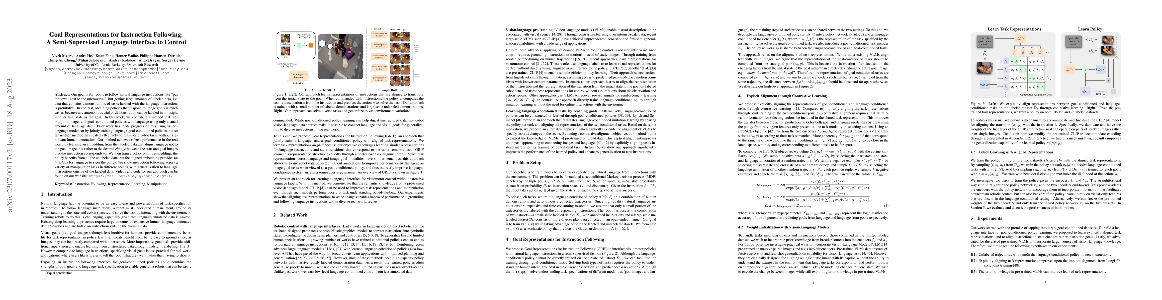 Thumbnail for Goal Representations for Instruction Following: A Semi-Supervised
  Language Interface to Control