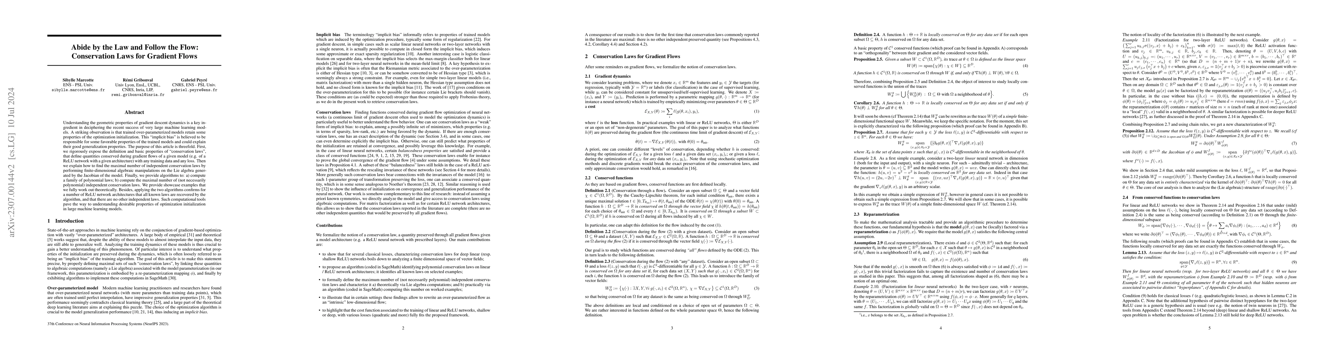 Thumbnail for Abide by the Law and Follow the Flow: Conservation Laws for Gradient
  Flows