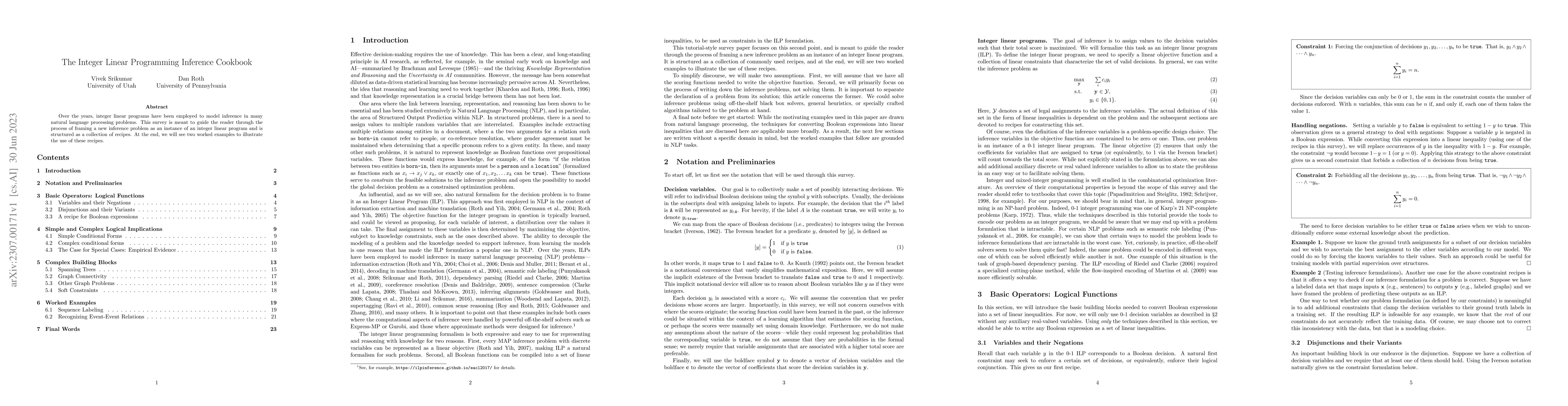 Thumbnail for The Integer Linear Programming Inference Cookbook