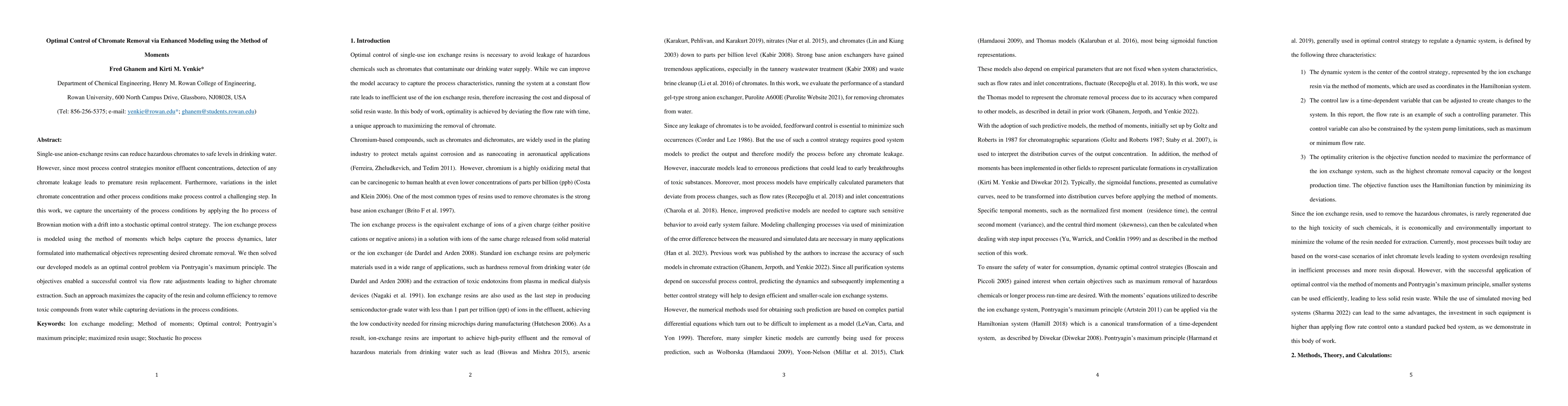 Thumbnail for Optimal Control of Chromate Removal via Enhanced Modeling using the
  Method of Moments