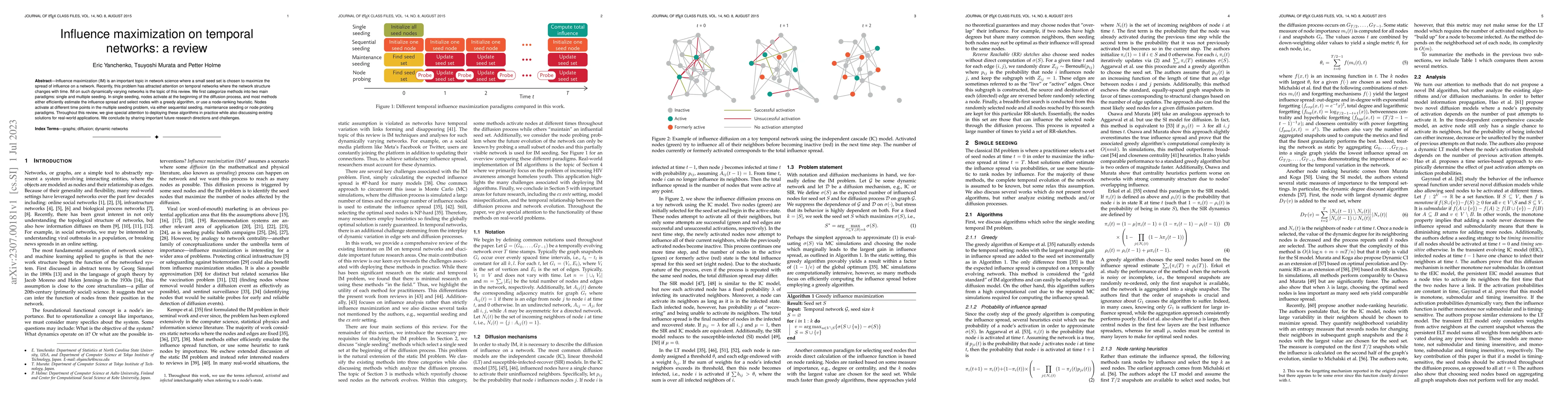 Thumbnail for Influence maximization on temporal networks: a review