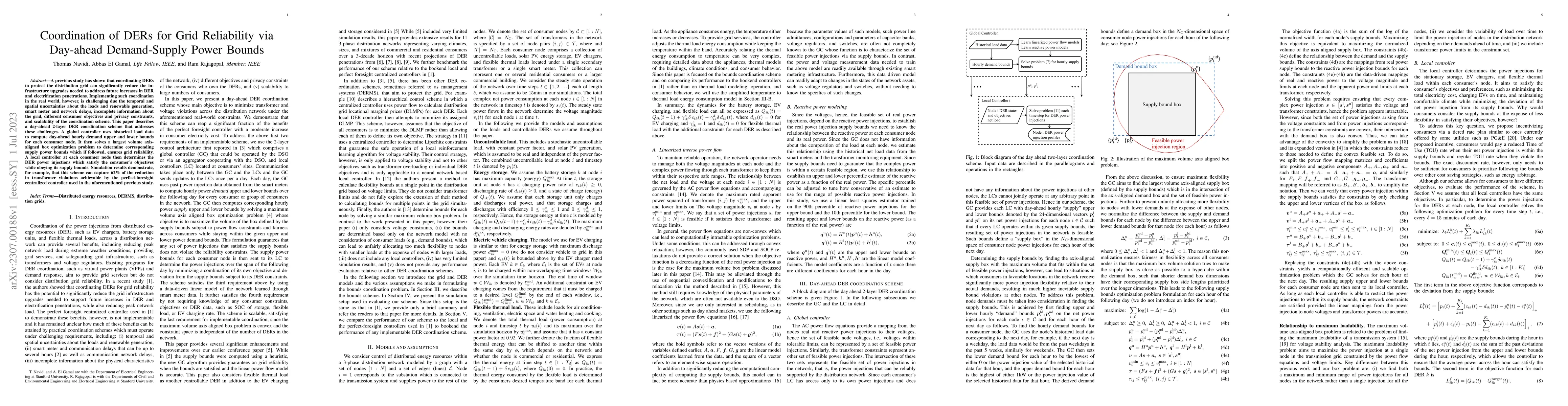 Thumbnail for Coordination of DERs for Grid Reliability via Day-ahead Demand-Supply
  Power Bounds