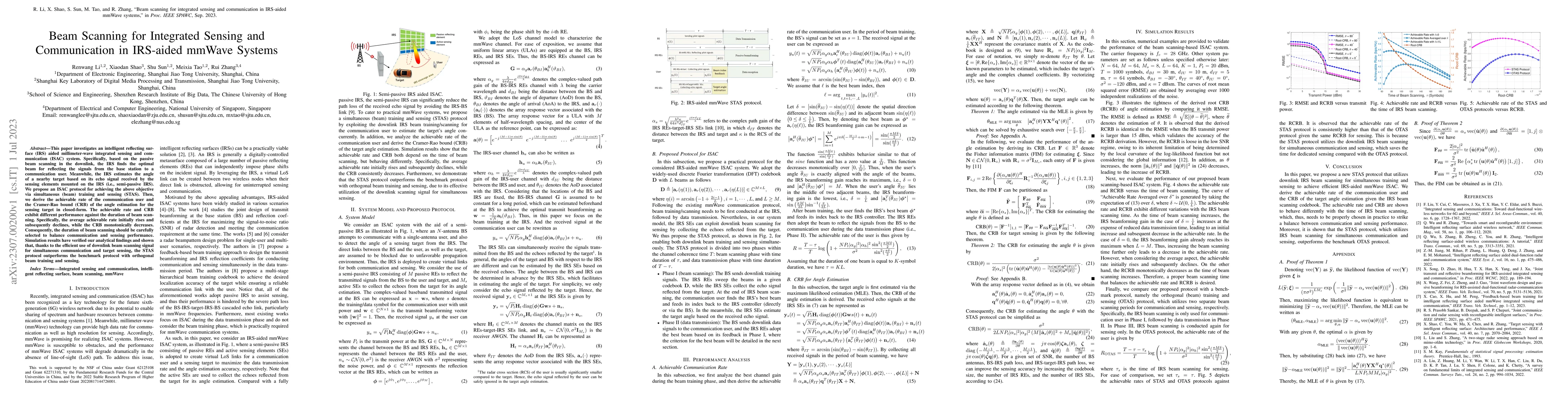 Thumbnail for Beam Scanning for Integrated Sensing and Communication in IRS-aided
  mmWave Systems