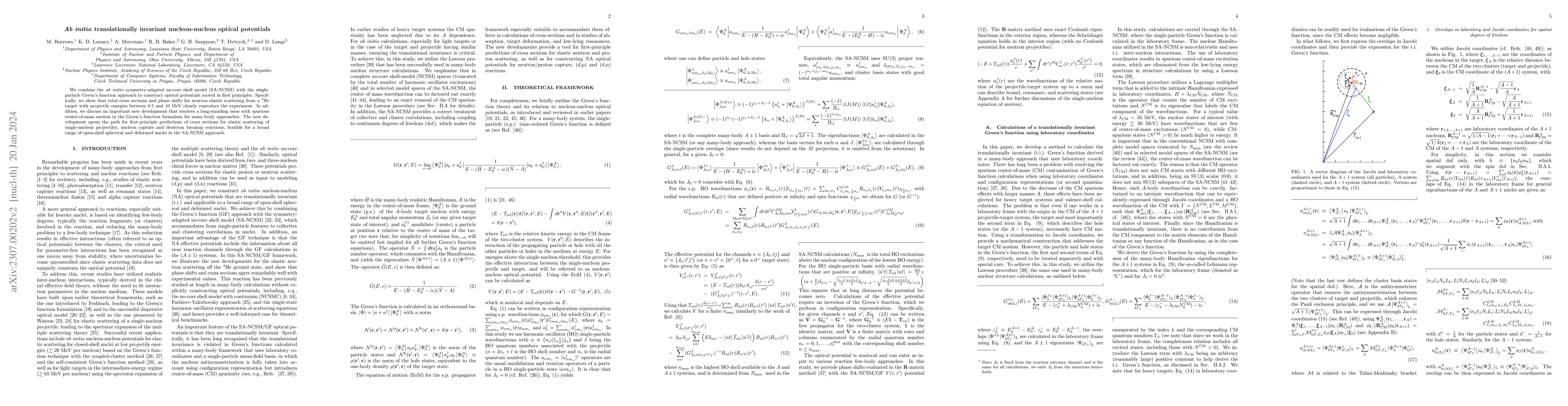 Thumbnail for Ab initio translationally invariant nucleon-nucleus optical potentials