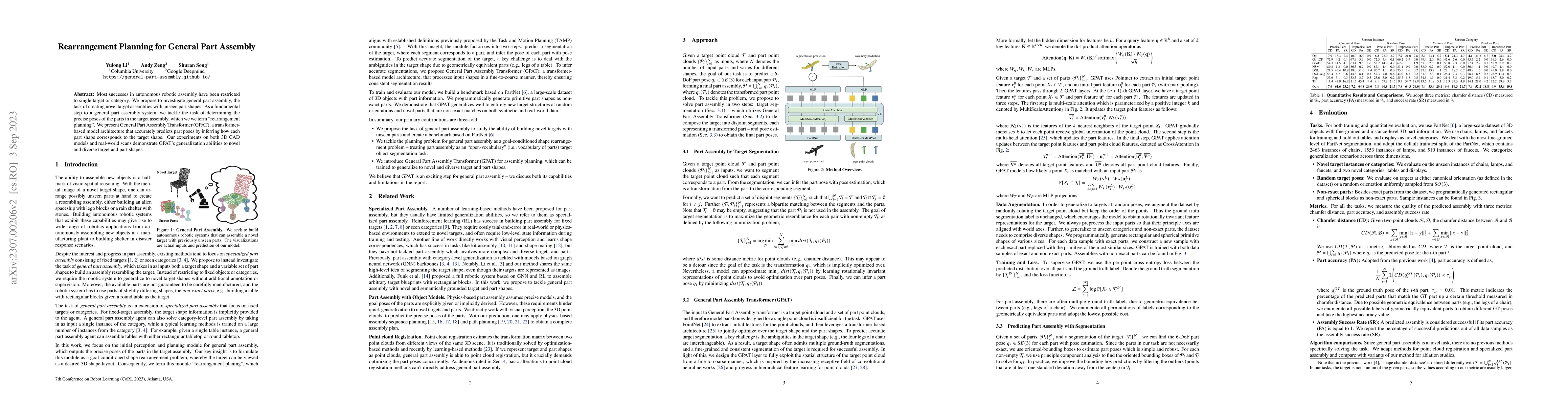 Thumbnail for Rearrangement Planning for General Part Assembly