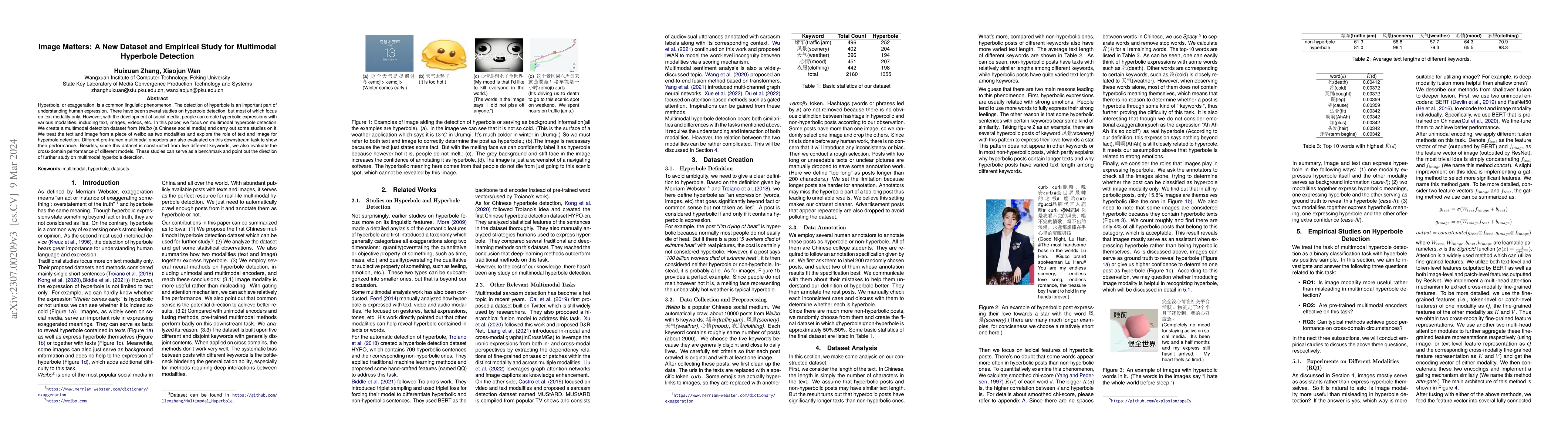 Thumbnail for Image Matters: A New Dataset and Empirical Study for Multimodal
  Hyperbole Detection