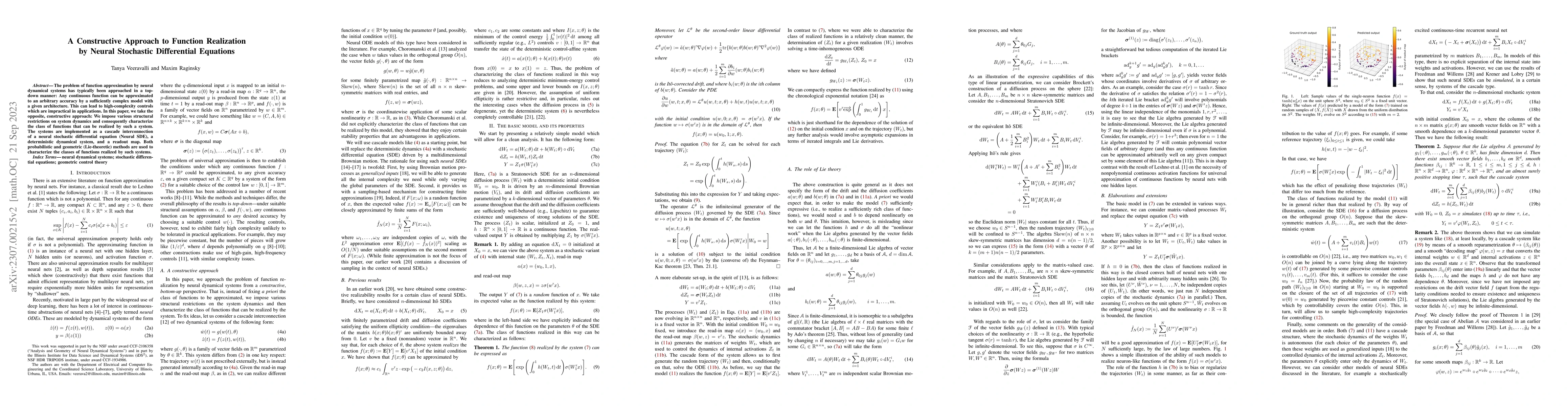 Thumbnail for A Constructive Approach to Function Realization by Neural Stochastic
  Differential Equations