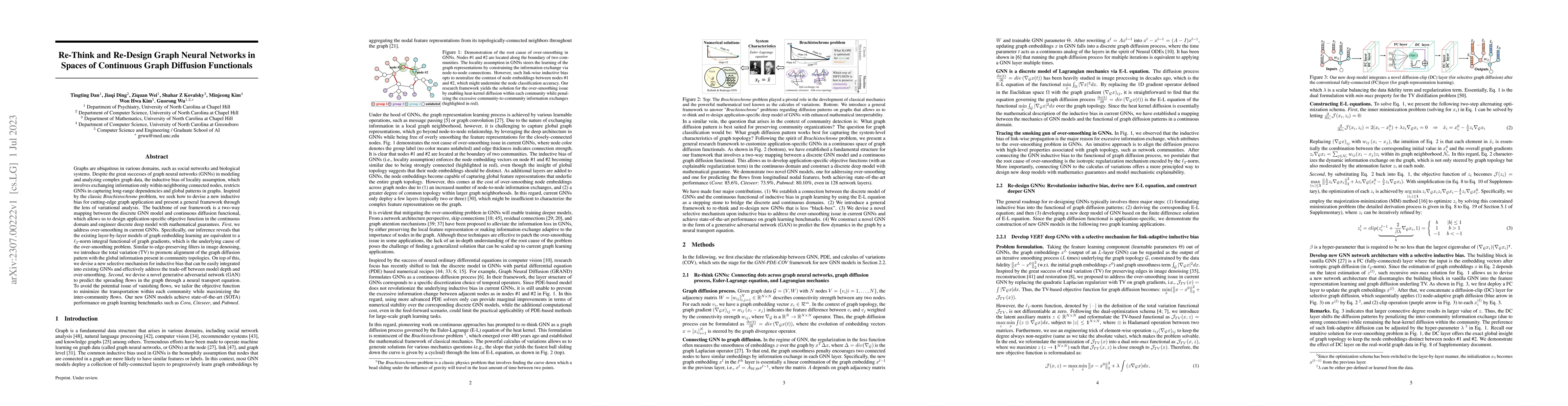 Thumbnail for Re-Think and Re-Design Graph Neural Networks in Spaces of Continuous
  Graph Diffusion Functionals