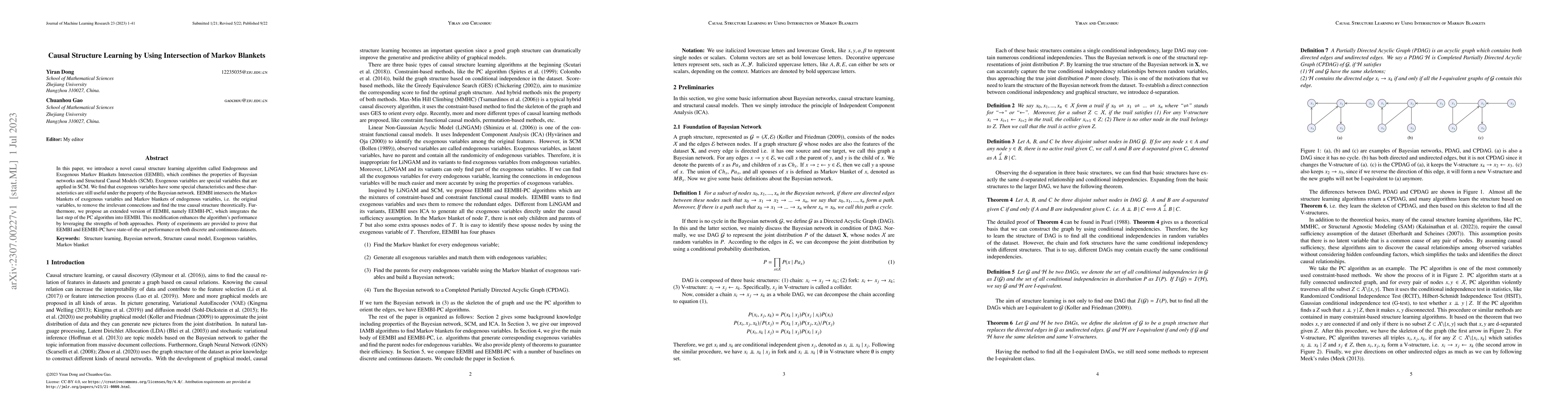 Thumbnail for Causal Structure Learning by Using Intersection of Markov Blankets