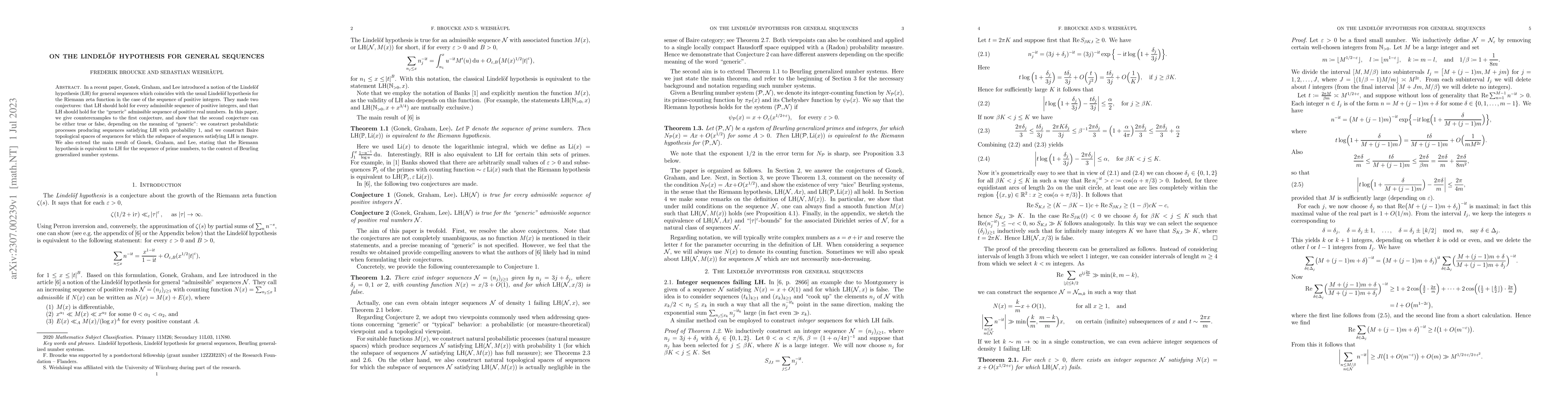 Thumbnail for On the Lindel\"of hypothesis for general sequences