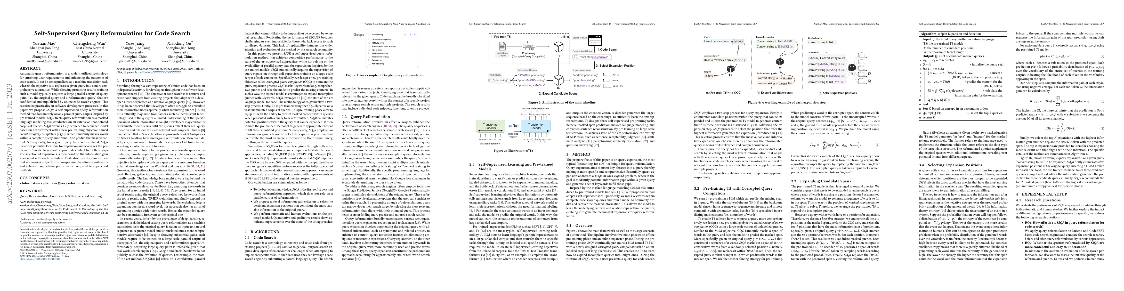 Thumbnail for Self-Supervised Query Reformulation for Code Search