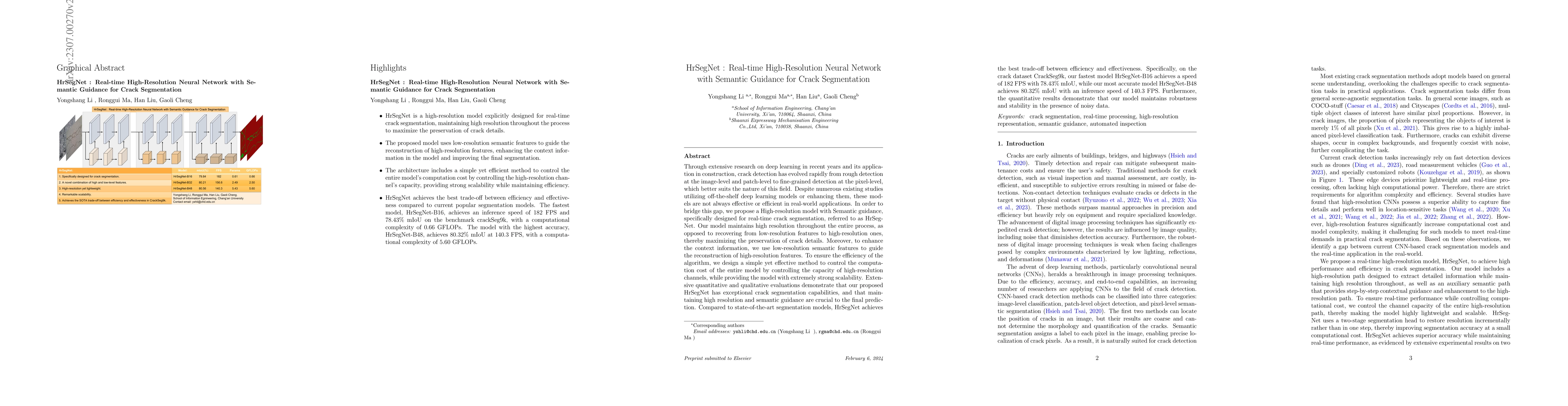 Thumbnail for Real-time High-Resolution Neural Network with Semantic Guidance for
  Crack Segmentation