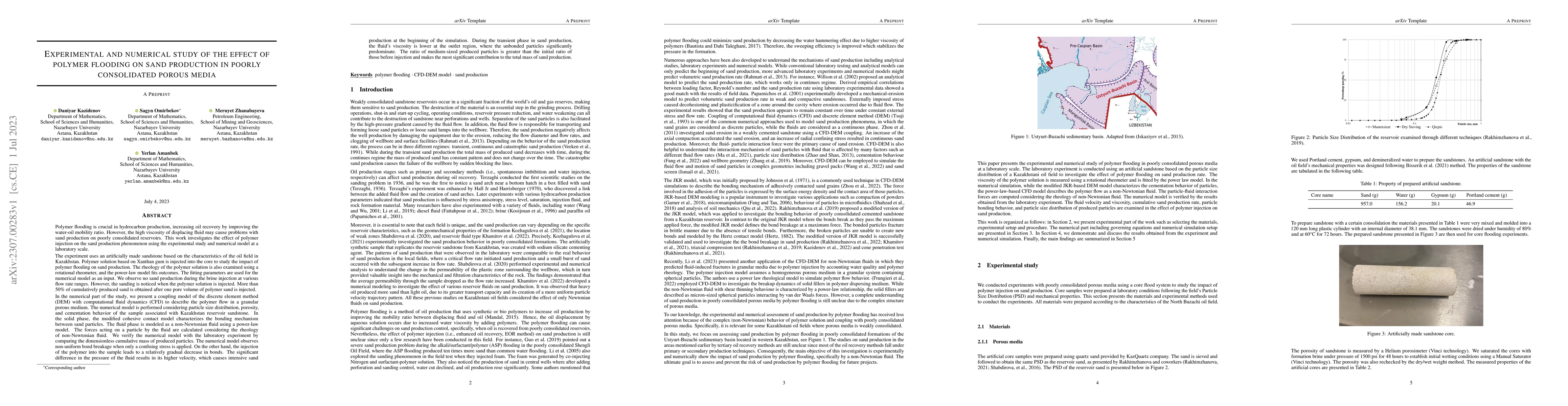 Thumbnail for Experimental and numerical study of the effect of polymer flooding on
  sand production in poorly consolidated porous media