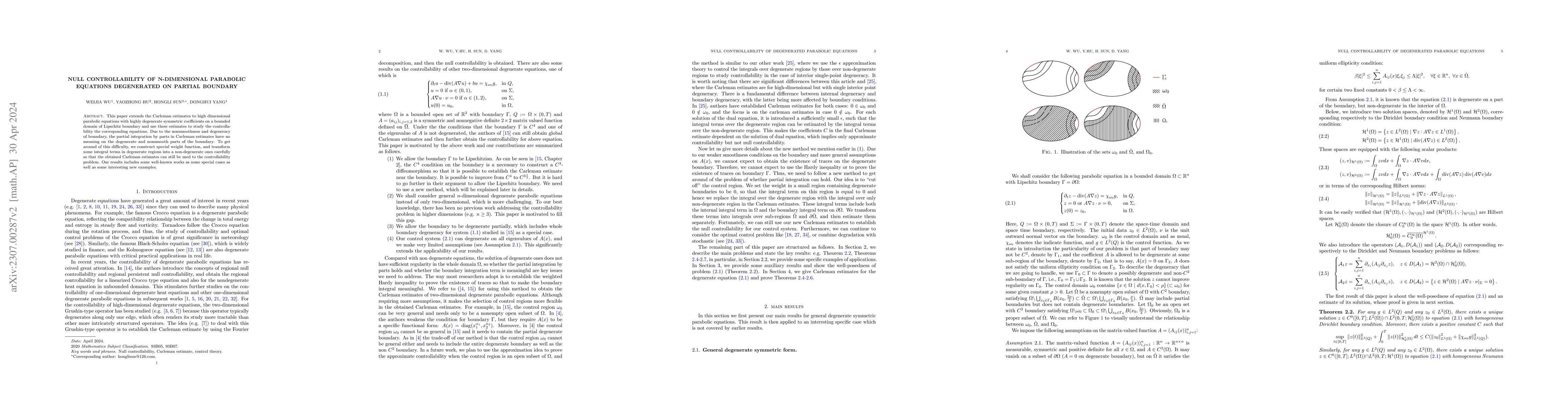 Thumbnail for Null controllability of n-dimensional parabolic equations degenerated on
  partial boundary