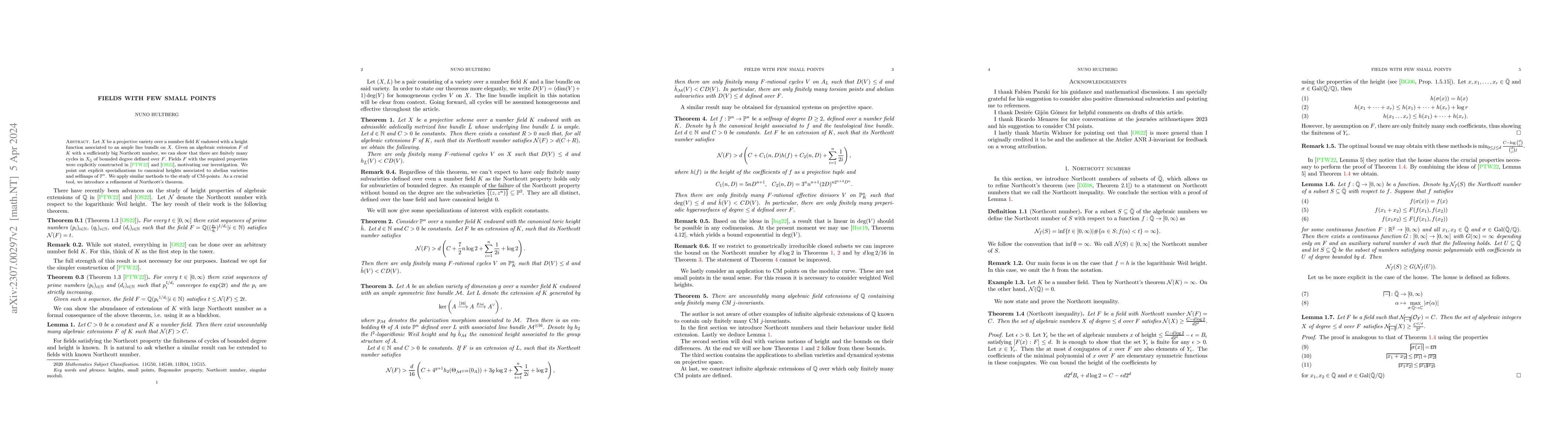 Thumbnail for Fields with few small points