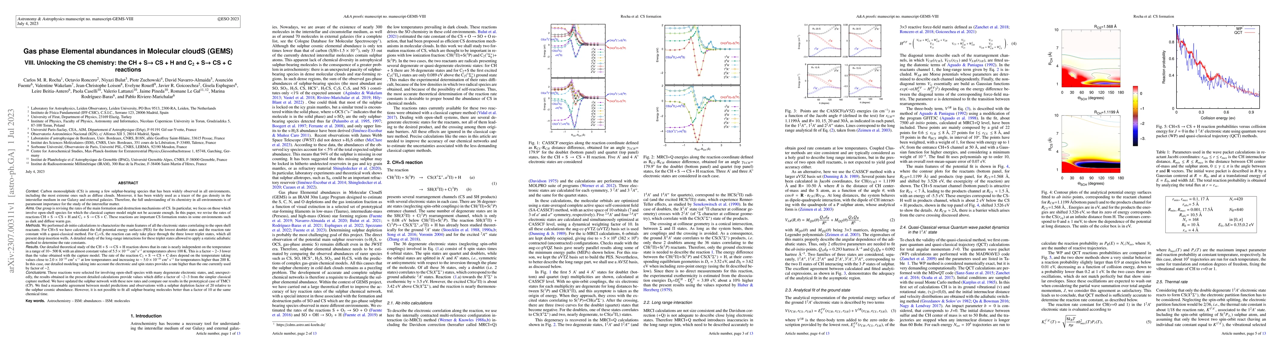Thumbnail for Gas phase Elemental abundances in Molecular cloudS (GEMS) VIII.
  Unlocking the CS chemistry: the CH + S$\rightarrow$ CS + H and C$_2$ +
  S$\rightarrow$ CS + C reactions