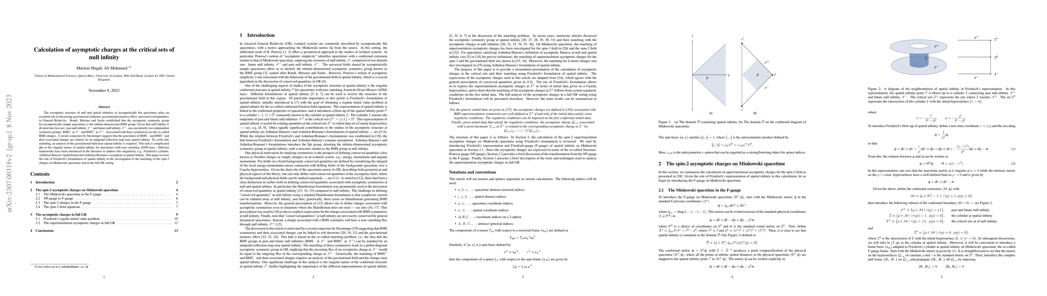 Thumbnail for Calculation of asymptotic charges at the critical sets of null infinity