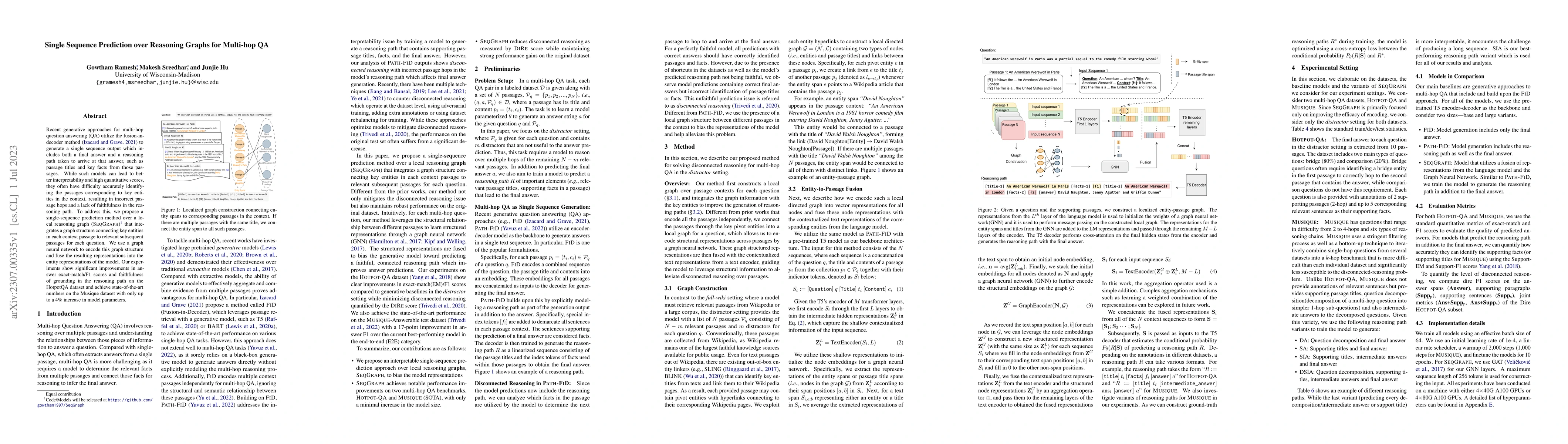 Thumbnail for Single Sequence Prediction over Reasoning Graphs for Multi-hop QA