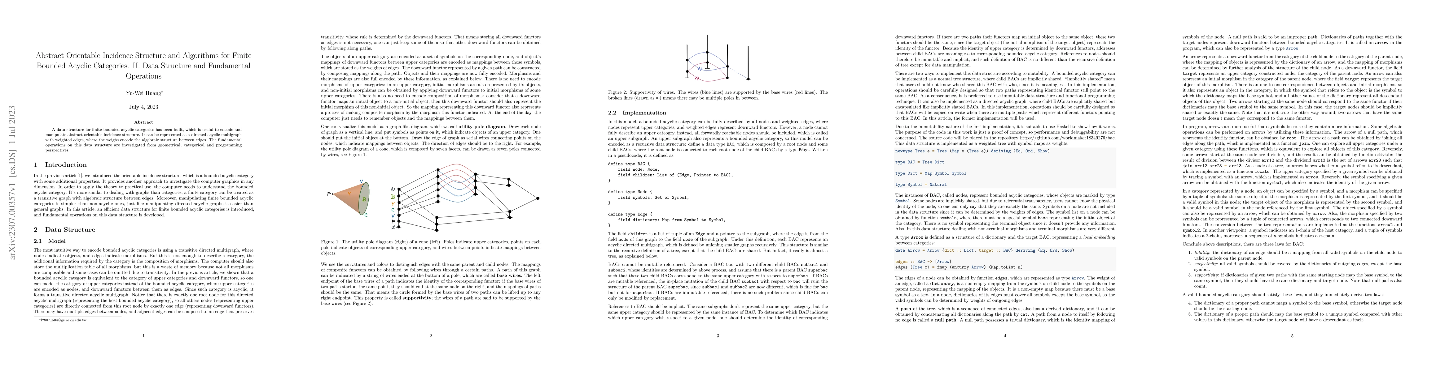 Thumbnail for Abstract Orientable Incidence Structure and Algorithms for Finite
  Bounded Acyclic Categories. II. Data Structure and Fundamental Operations