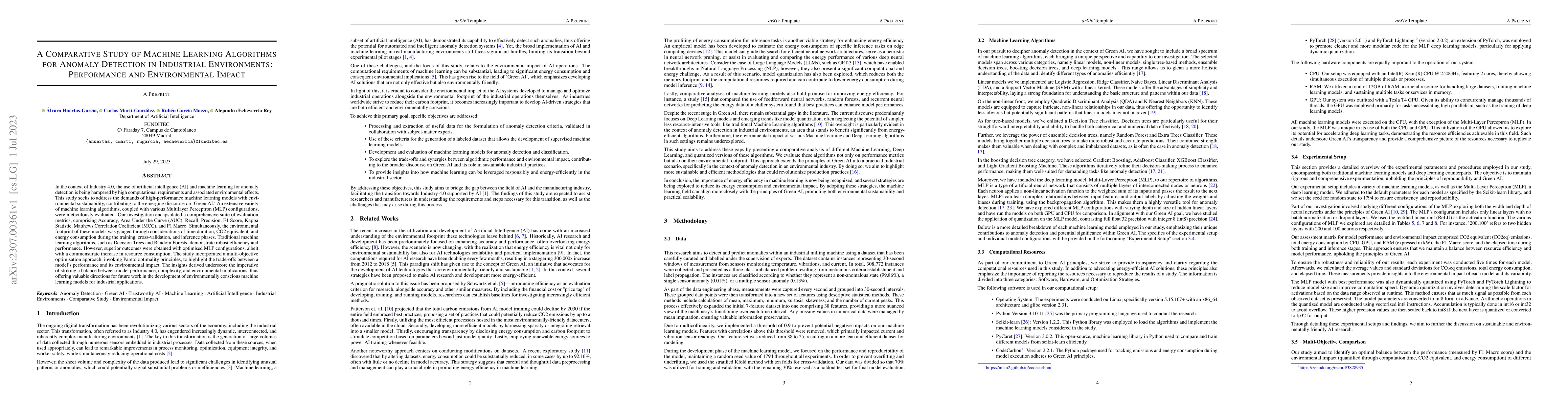 Thumbnail for A Comparative Study of Machine Learning Algorithms for Anomaly Detection
  in Industrial Environments: Performance and Environmental Impact