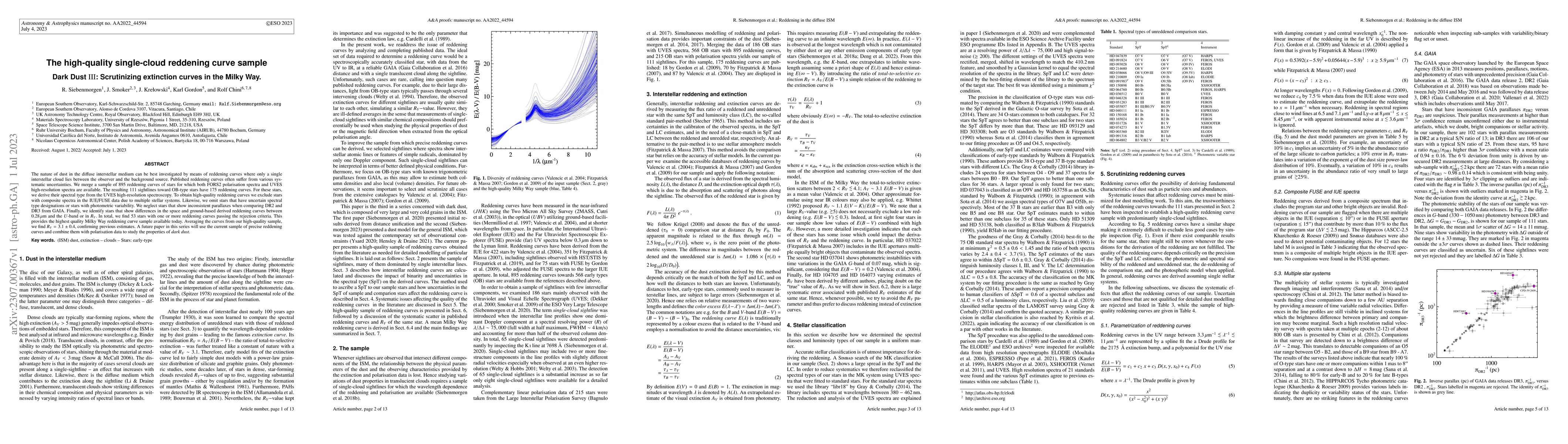 Thumbnail for Dark Dust III: The high-quality single-cloud reddening curve sample.
  Scrutinizing extinction curves in the Milky Way