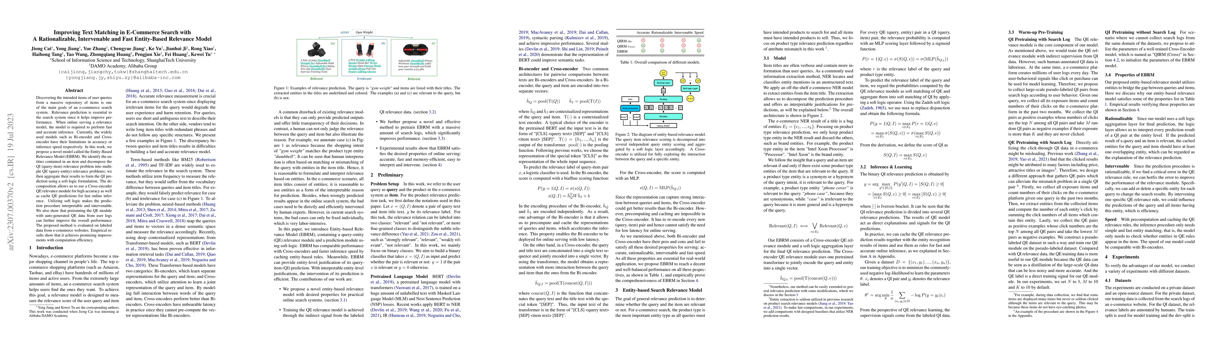 Thumbnail for Improving Text Matching in E-Commerce Search with A Rationalizable,
  Intervenable and Fast Entity-Based Relevance Model