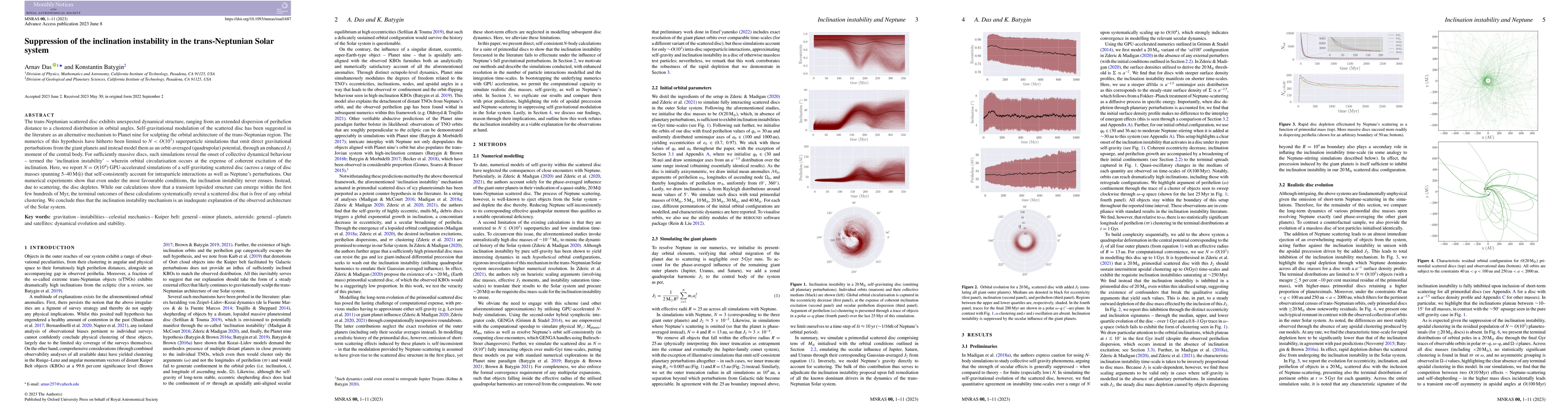 Thumbnail for Suppression of the inclination instability in the trans-Neptunian Solar
  system