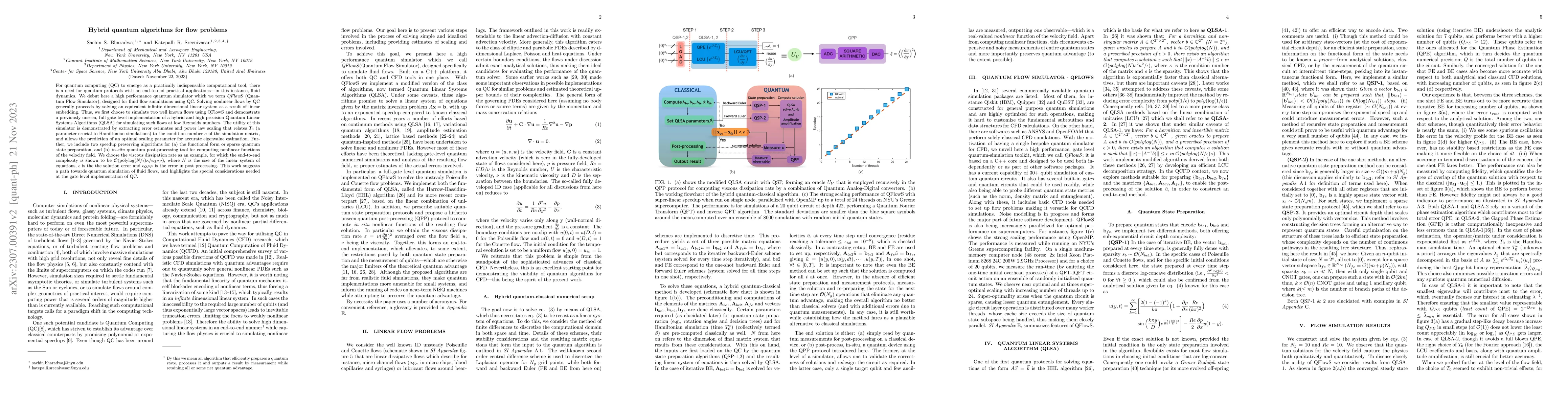 Thumbnail for Hybrid quantum algorithms for flow problems