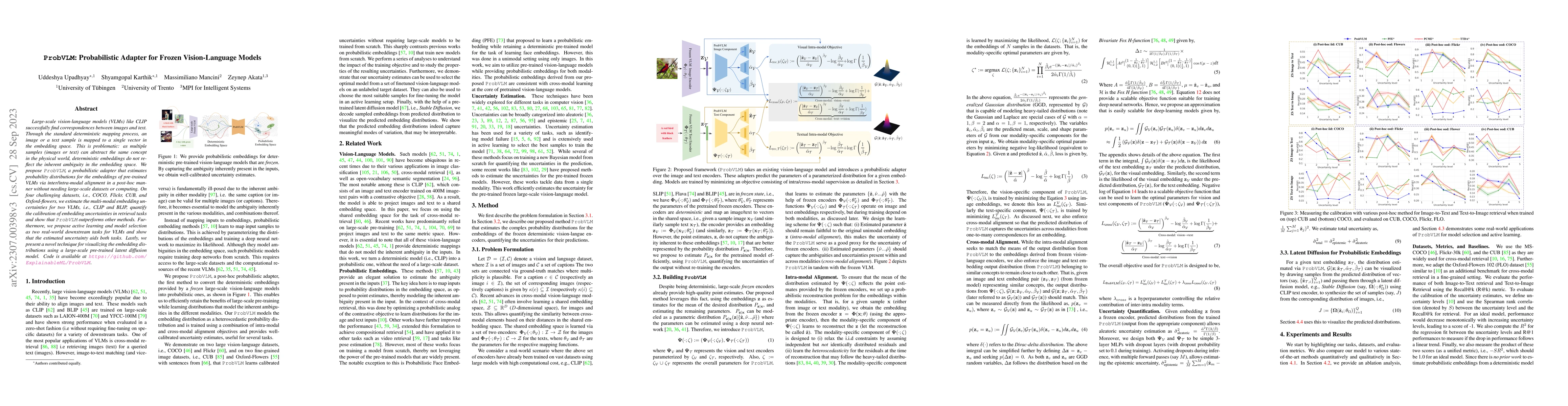 Thumbnail for ProbVLM: Probabilistic Adapter for Frozen Vision-Language Models