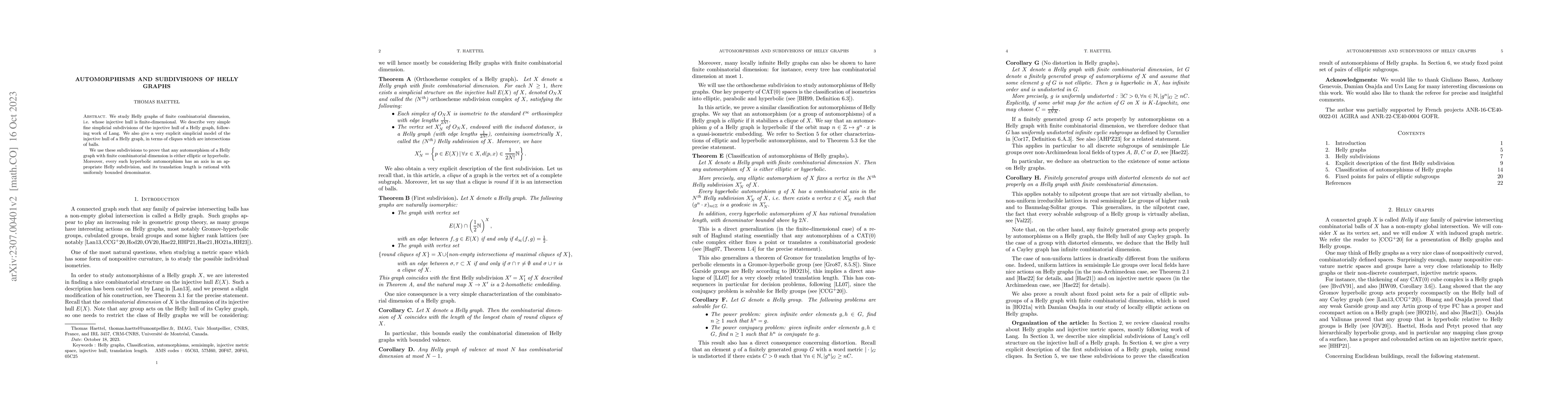 Thumbnail for Automorphisms and subdivisions of Helly graphs