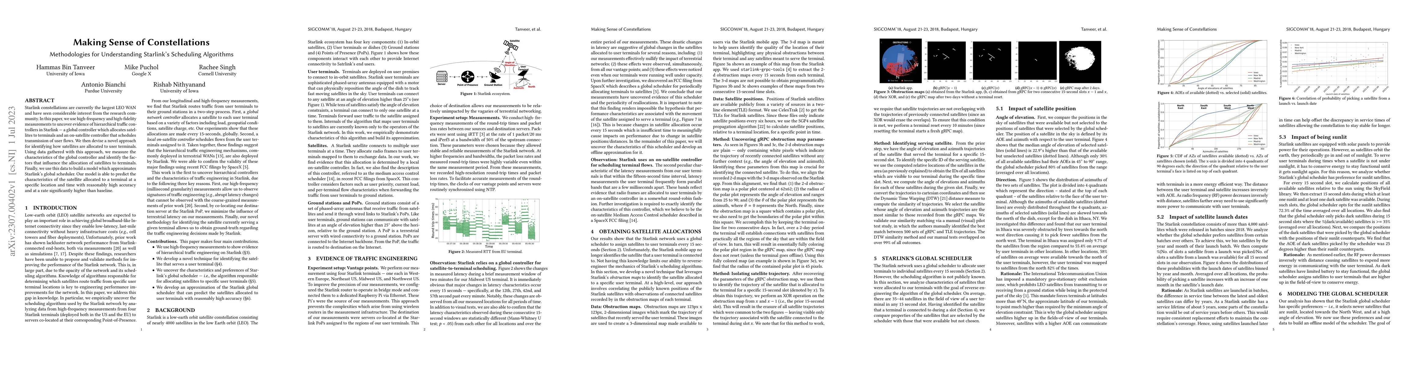 Thumbnail for Making Sense of Constellations: Methodologies for Understanding
  Starlink's Scheduling Algorithms