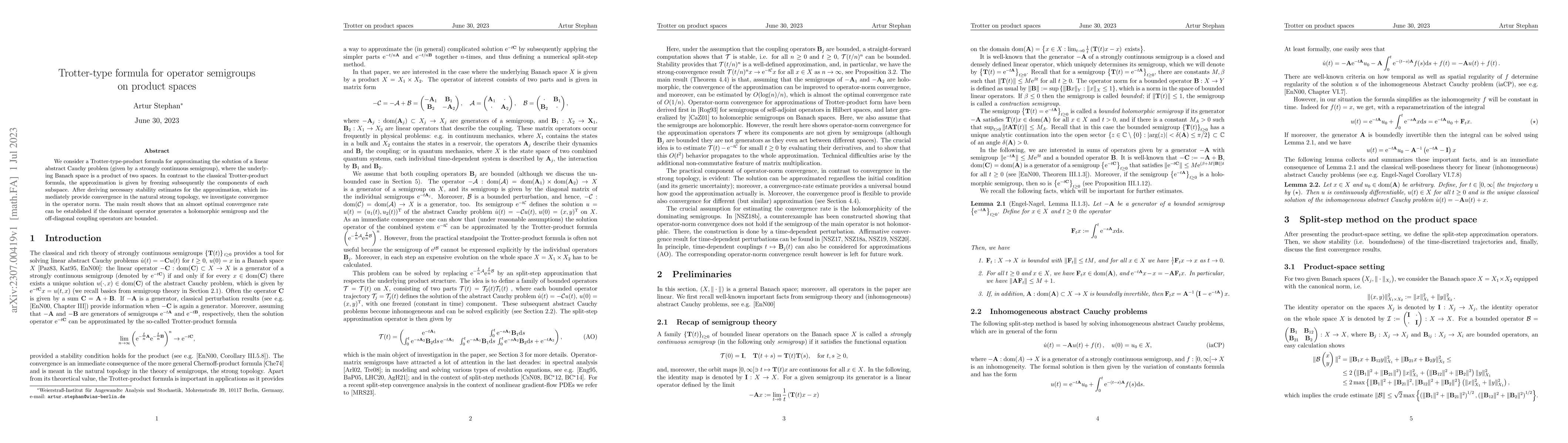 Thumbnail for Trotter-type formula for operator semigroups on product spaces