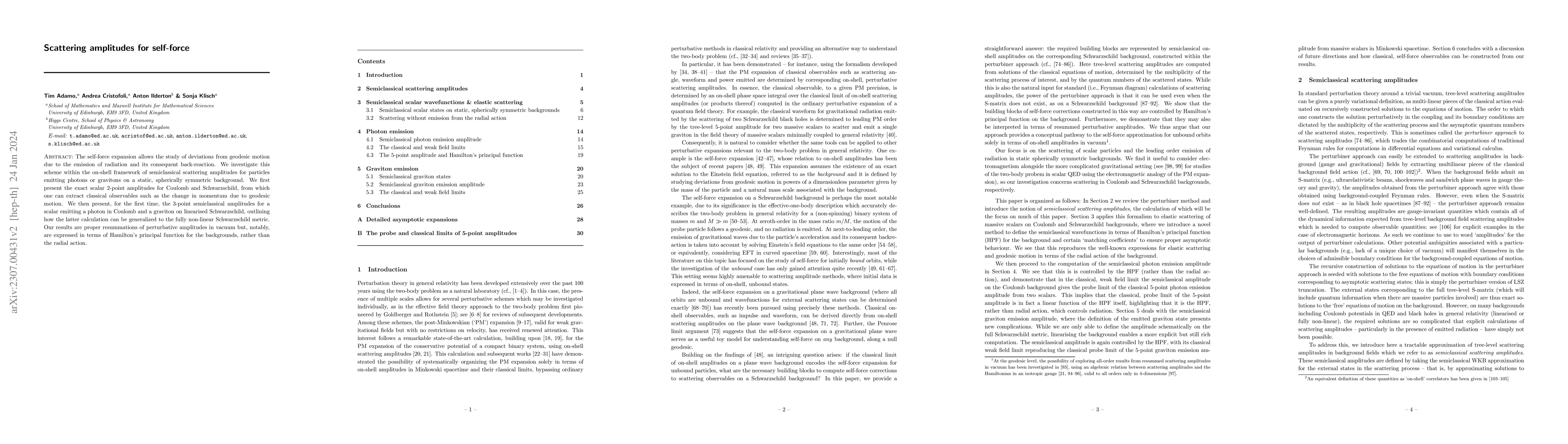 Thumbnail for Scattering amplitudes for self-force