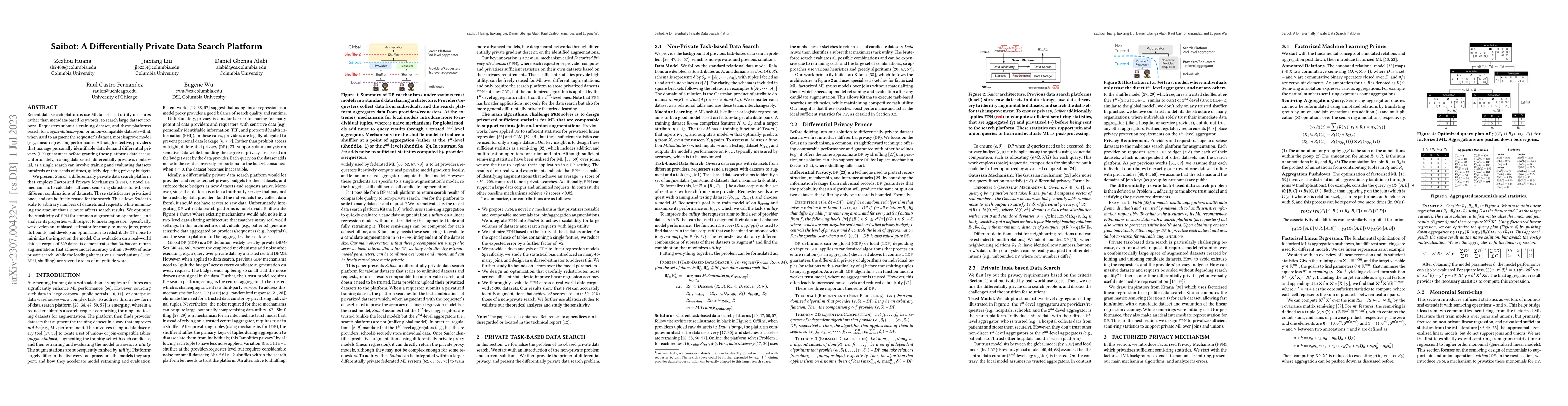 Thumbnail for Saibot: A Differentially Private Data Search Platform