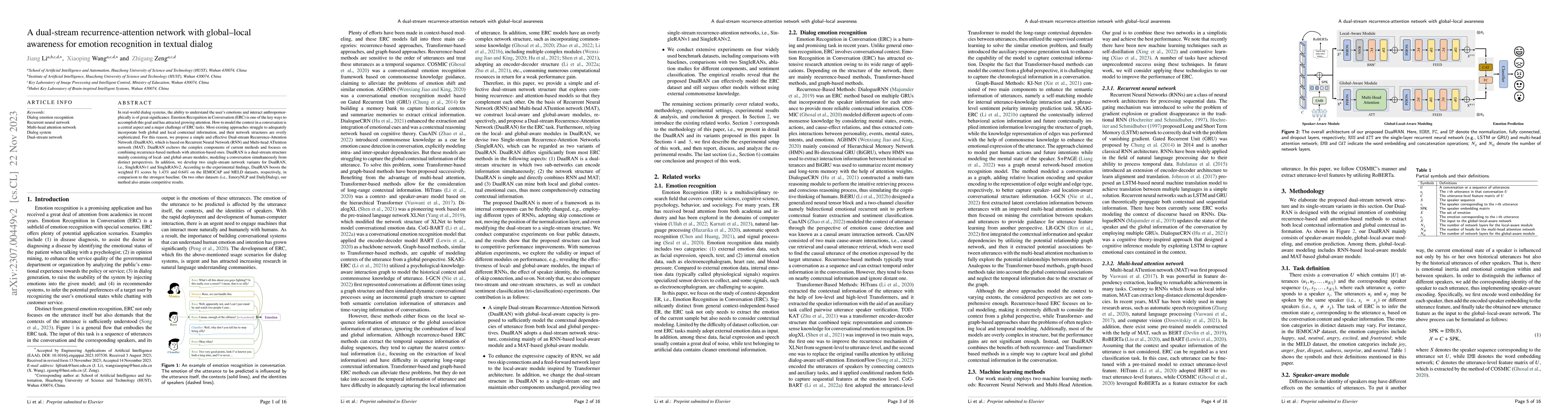 Thumbnail for A Dual-Stream Recurrence-Attention Network With Global-Local Awareness
  for Emotion Recognition in Textual Dialog