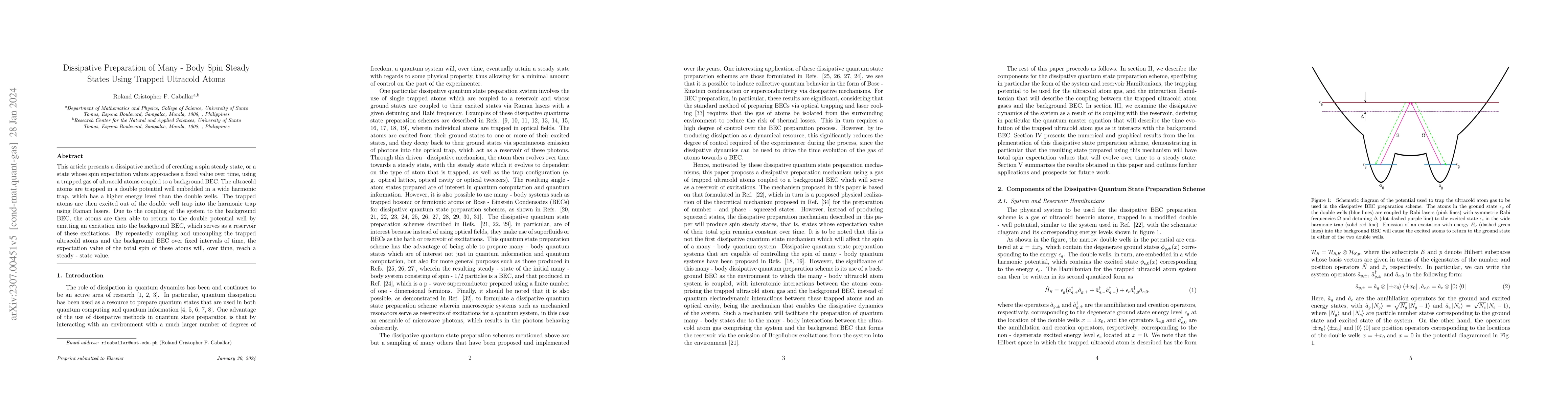 Thumbnail for Dissipative Preparation of Many-Body Spin Steady States Using Trapped
  Ultracold Atoms