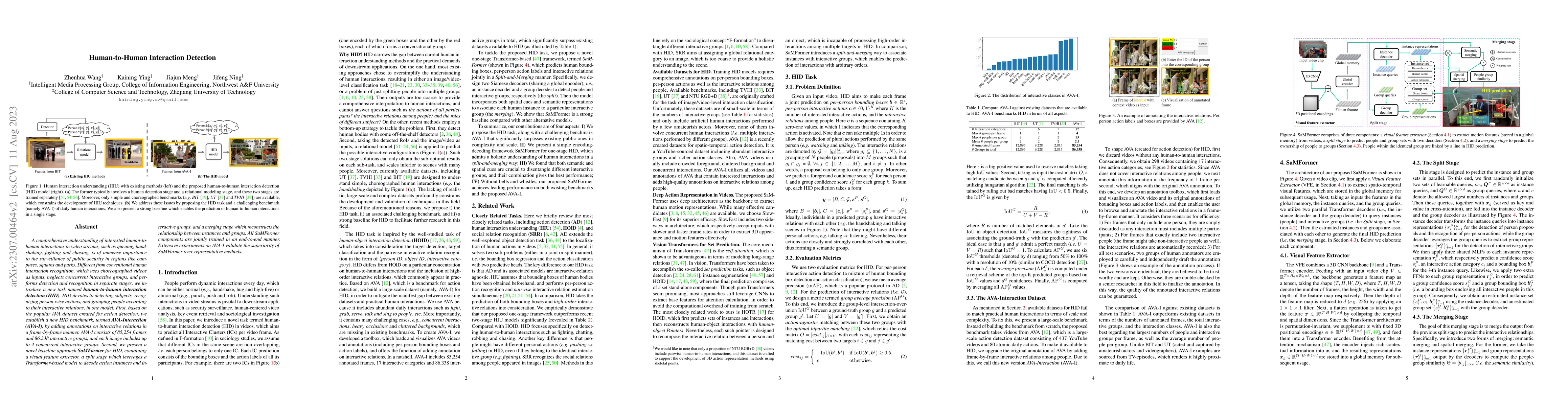 Thumbnail for Human-to-Human Interaction Detection