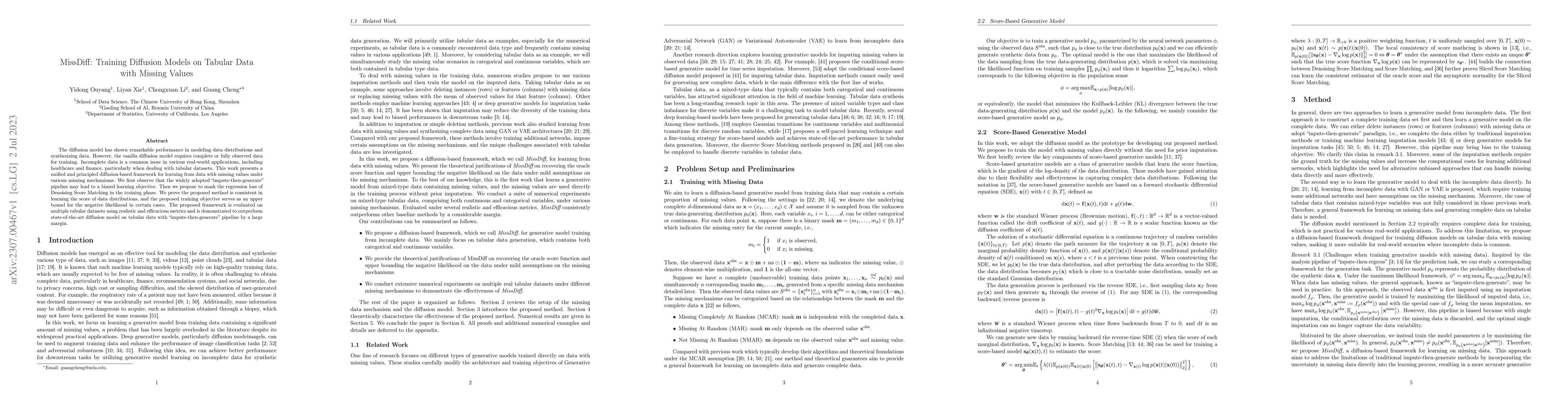 Thumbnail for MissDiff: Training Diffusion Models on Tabular Data with Missing Values