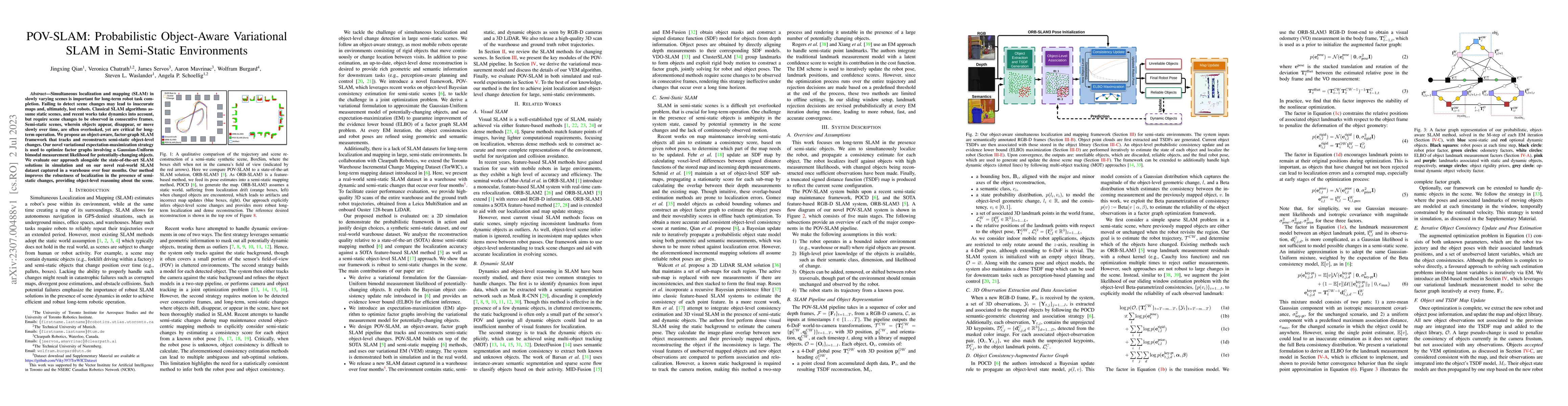 Thumbnail for POV-SLAM: Probabilistic Object-Aware Variational SLAM in Semi-Static
  Environments