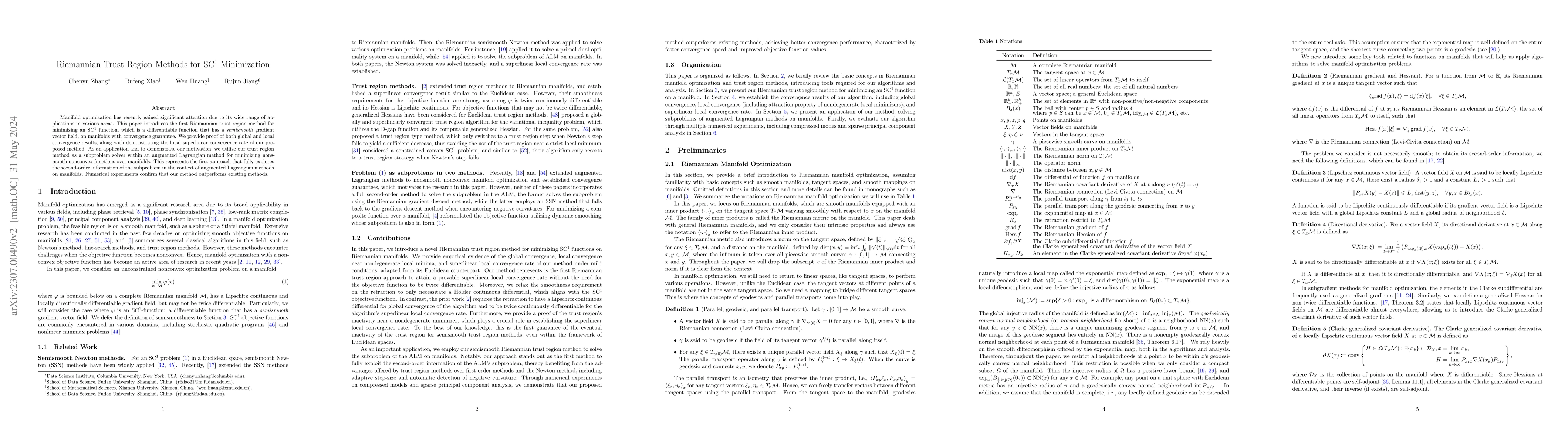 Thumbnail for Riemannian Trust Region Methods for SC$^1$ Minimization