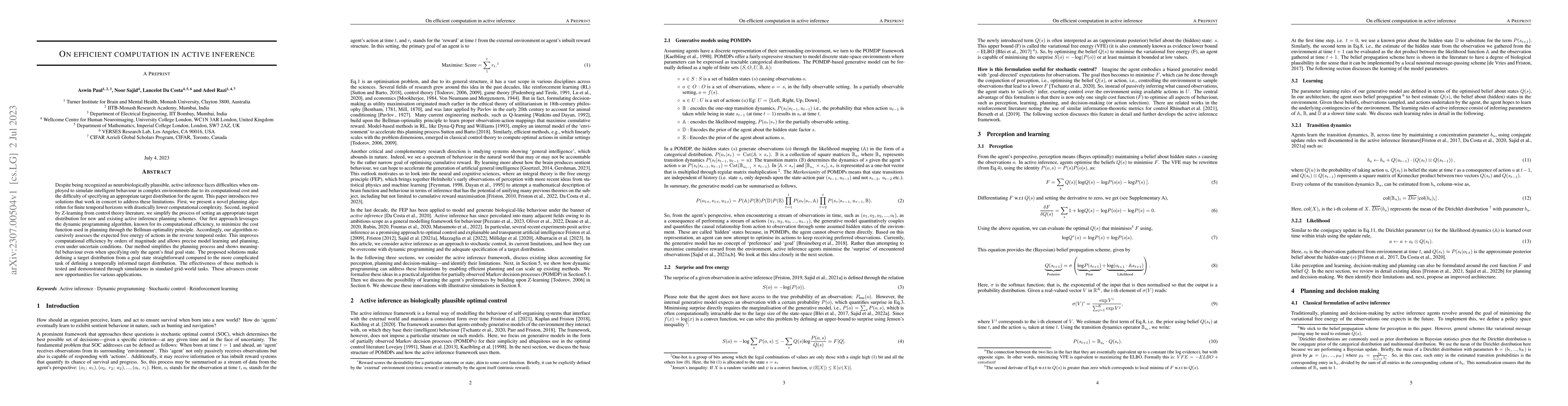 Thumbnail for On efficient computation in active inference