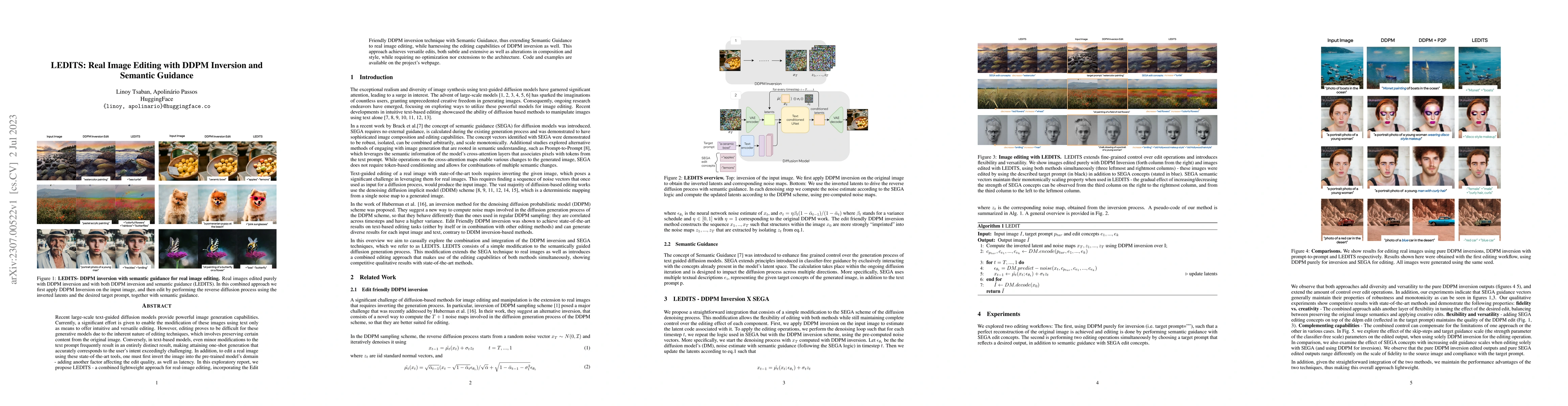Thumbnail for LEDITS: Real Image Editing with DDPM Inversion and Semantic Guidance