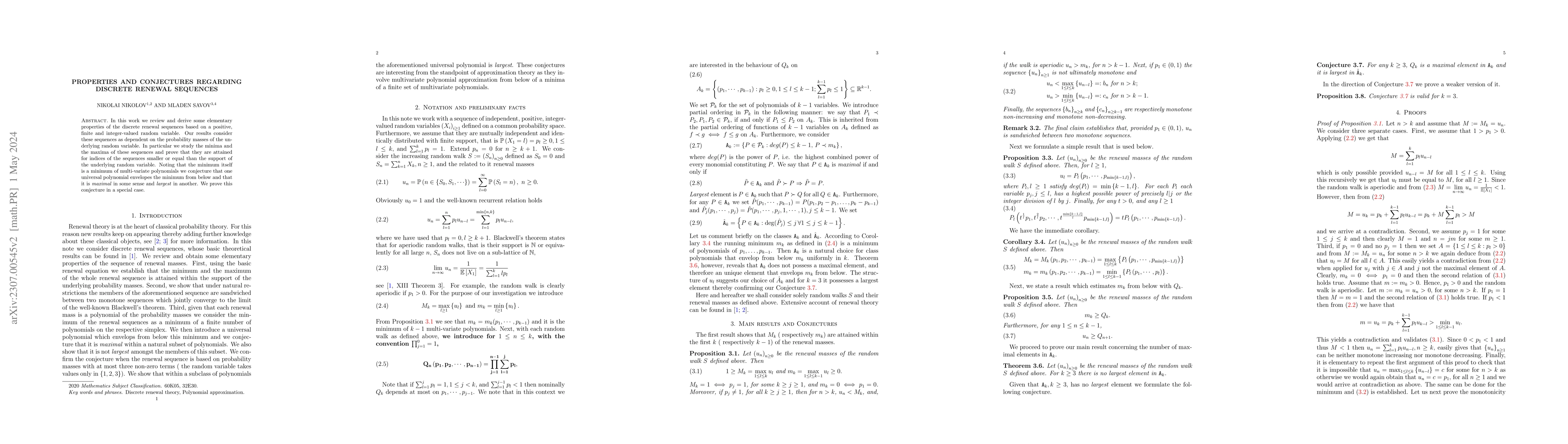 Thumbnail for Properties and conjectures regarding discrete renewal sequences