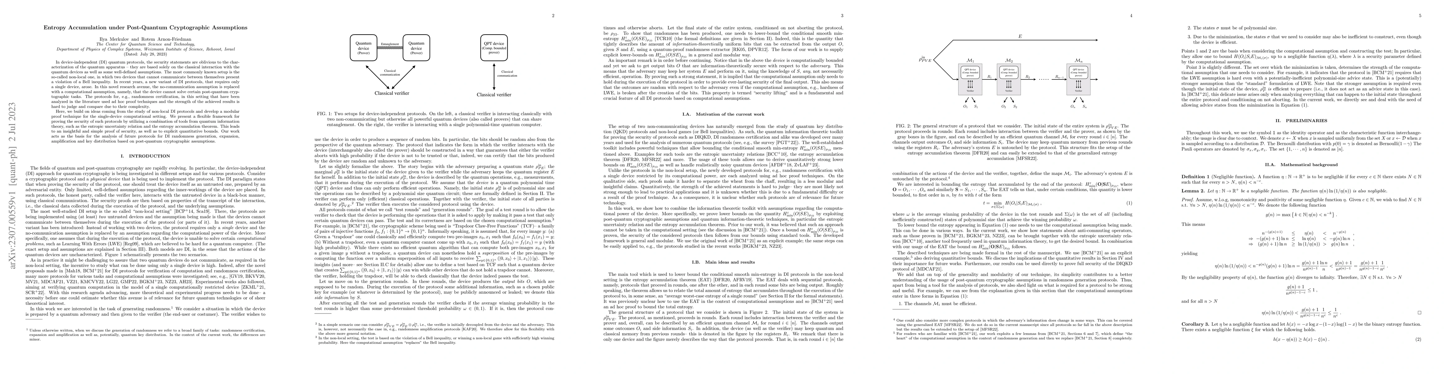 Thumbnail for Entropy Accumulation under Post-Quantum Cryptographic Assumptions