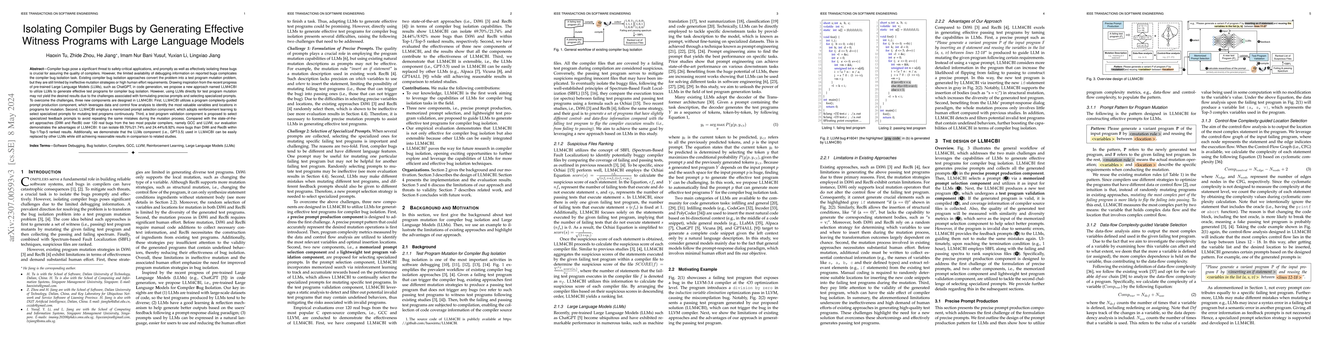 Thumbnail for Isolating Compiler Bugs by Generating Effective Witness Programs with
  Large Language Models