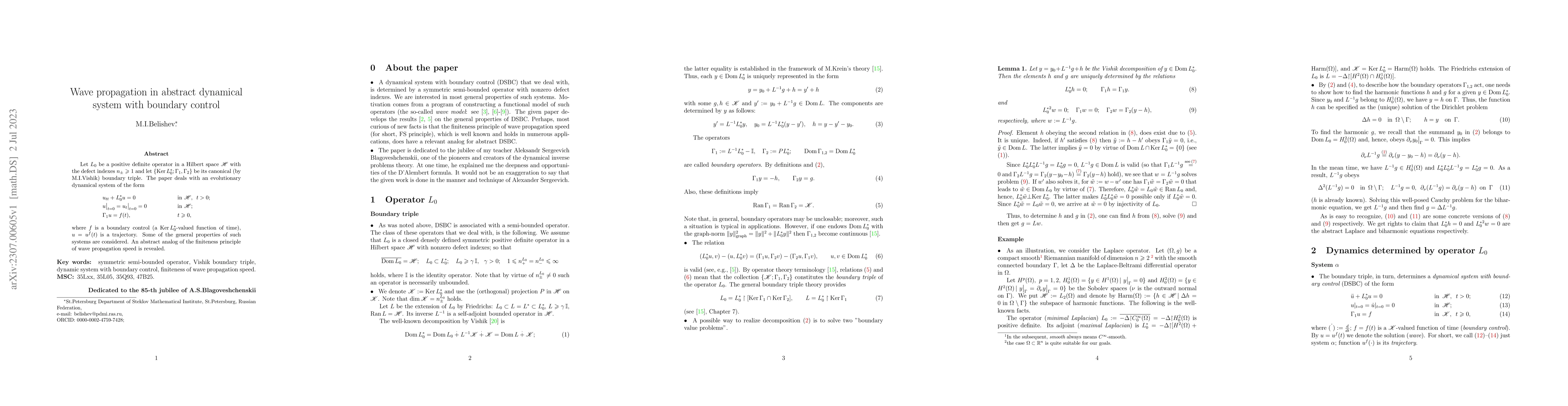 Thumbnail for Wave propagation in abstract dynamical system with boundary control