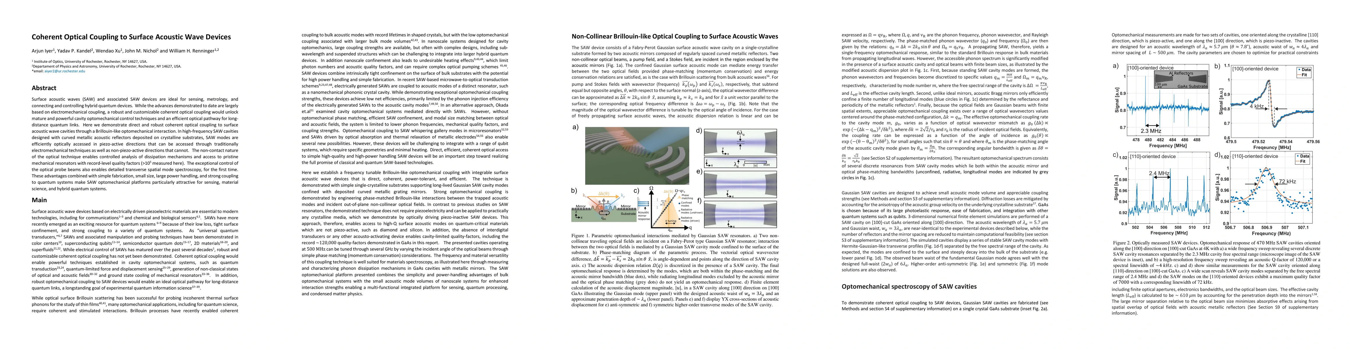 Thumbnail for Coherent Optical Coupling to Surface Acoustic Wave Devices
